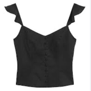 Elegant Black Buttoned Women's Top